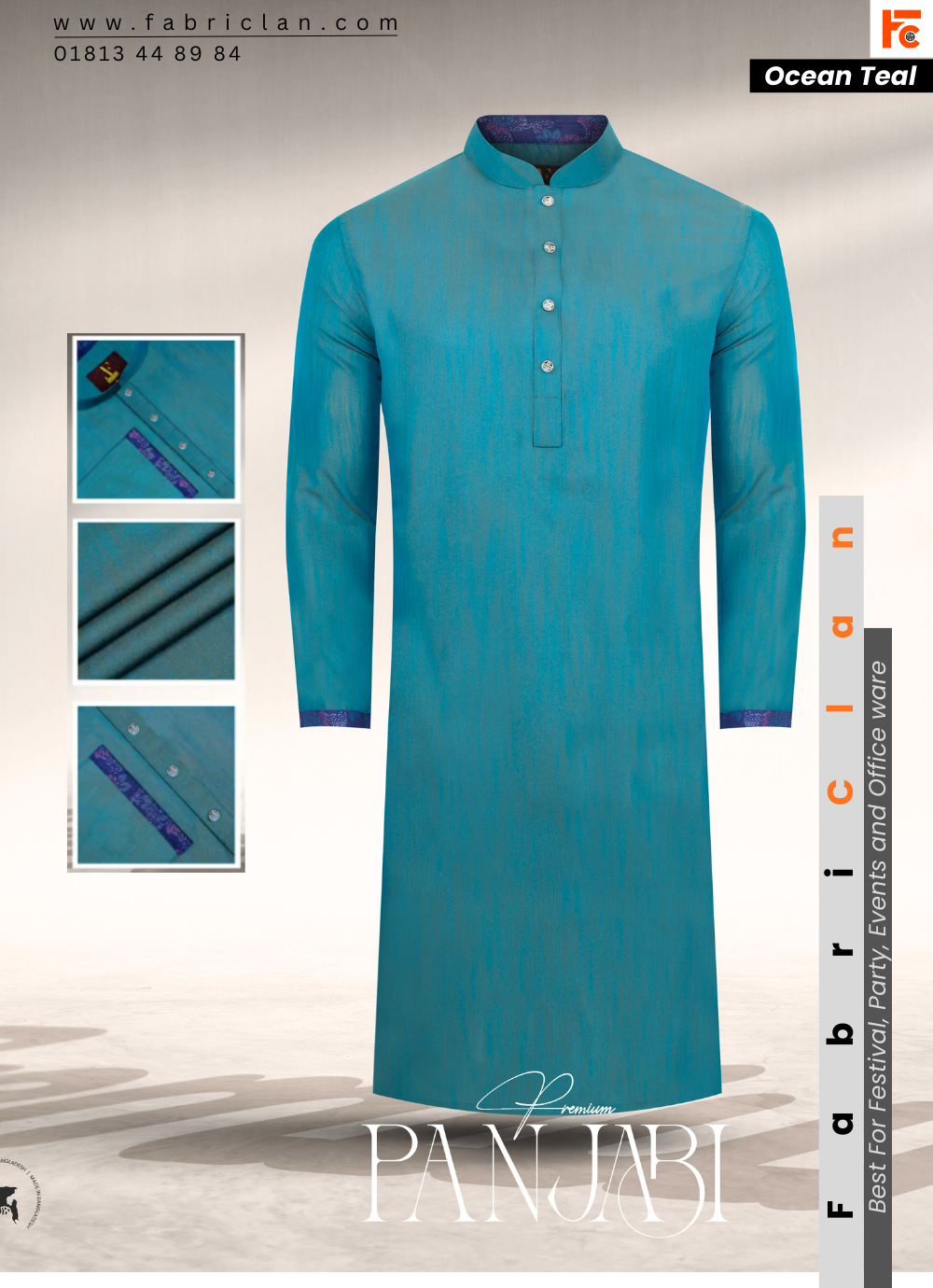 Panjabi – Ocean Teal