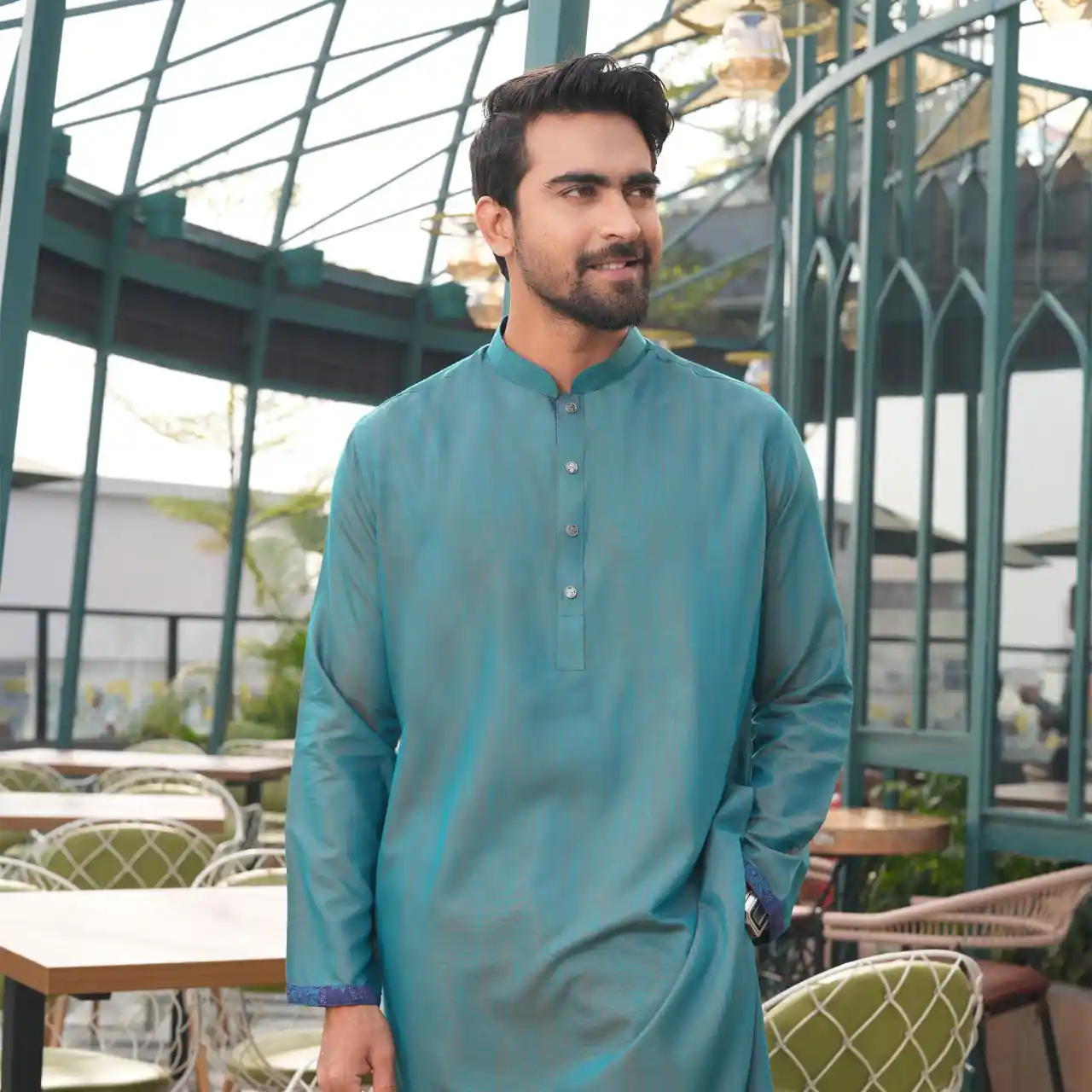 Panjabi – Ocean Teal - Image 2
