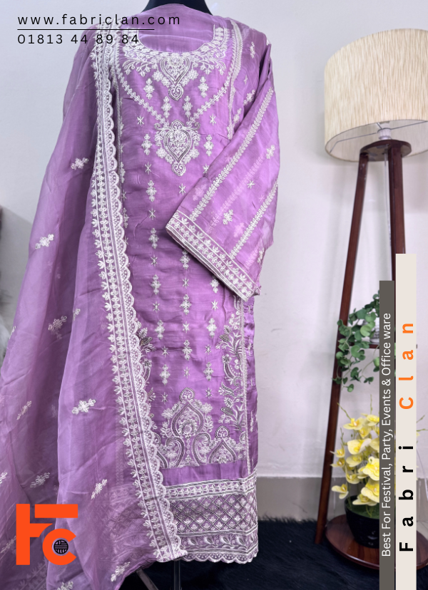Light Purple সাদাবাহার অরগাঞ্জা Sadabahar Pakistani inspired Unstitched