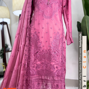Onion Color স্টার জর্জেট রেডিমেড লাক্সারি ফোর পিস ড্রেস