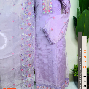 Light Purple স্টার জর্জেট লাক্সারি ফোর পিস